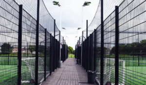 Fencing system artificial turf pitch