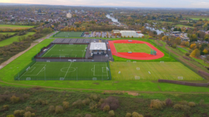 Natural grass training pitch – part of a mixed facility complex at Elmbridge Xcel Sports Hub
