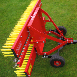 Base rake with tines and brush