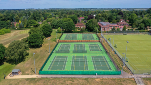 S&C Slatter tennis & netball court construction Charterhouse School