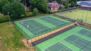 S&C Slatter tennis & netball court construction Charterhouse School