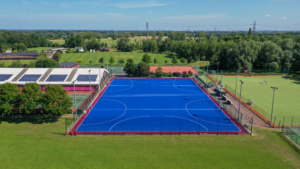 St George's School Weybridge sand dressed hockey pitch constructed by S&C Slatter home to Old Georgians Hockey Club