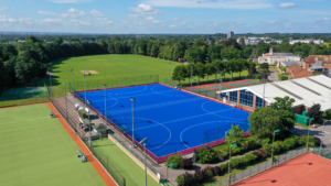 St George's School Weybridge sand dressed hockey pitch constructed by S&C Slatter home to Old Georgians Hockey Club