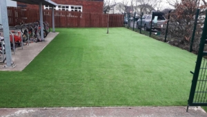 Burhill primary school artificial grass lawn by S&C Slatter