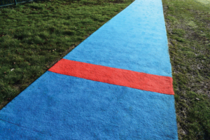artificial grass running track construction Hungerford primary school