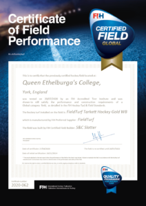 FIH Global Certified Field Water-based hockey pitch