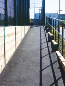 Pathway and retaining wall South Bromsgrove High