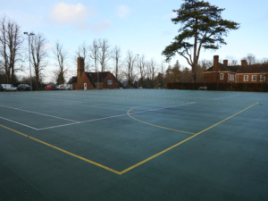 Benenden tennis court after deep clean by S&C Slatter