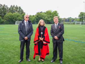 Wimborne Town FC 3G Pitch Opening with Mayor Kelly Webb, Tony Grant and Ken Stewart