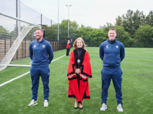 Wimborne Town FC 3G Training Pitch Opening with James Stokoe and Mayor Kelly Webb