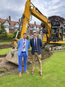 Richard Guthrie and Guy Emmett attend groundbreaking for 400m athletics track construction