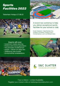 Sports Facilities 2022 a free workshop from S&C Slatter