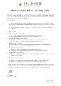 Environmental and sustainability Policy